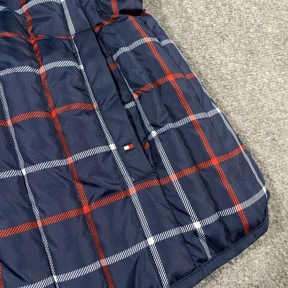 Tommy Hilfiger Quilted Down Fill Plaid Puffer Vest Womens X-Large Blue Red White - Picture 4 of 16
